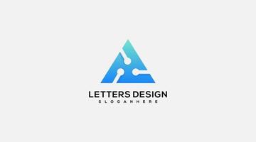 Modern Abstract Initial Letter A technology Logo design vector