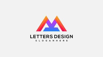 Initial Colorful Letter M Logo design Vector illustration