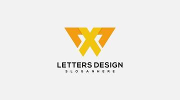 Professional Letter XW logo icon design vector illustration