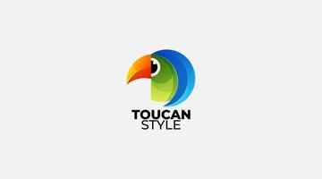 Gradient toucan vector logo design icon template