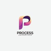 initial p logo icon design colorful vector