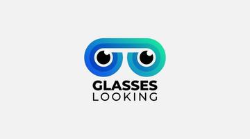 Glasses lookinf vector template logo design