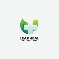 medical leaf icon logo design colorful vector