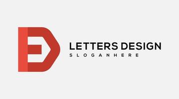 Professional Letter ED logo design icon symbol vector