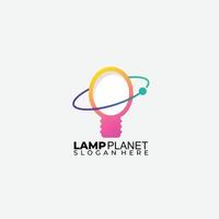 lamp planet icon design colorful vector