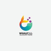 whale tail colorful gradient design vector