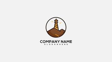 Mountain Lighthouse Logo design vector template