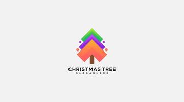 Christmas Gradient Tree Logo icon design vector symbol