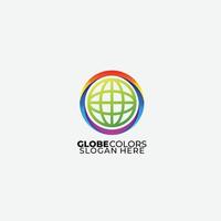 icon design globe gradient colorful vector