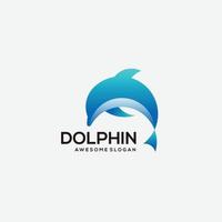 diseño de logotipo de delfín premium colorido vector