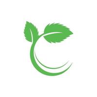 Green leaf logo ecology nature element vector icon