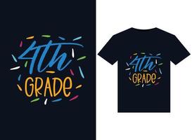4th Grade illustrations for print-ready T-Shirts design vector