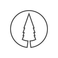 Pine tree illustration vector flat design template