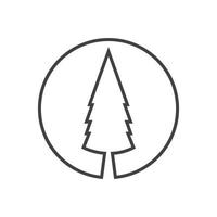 Pine tree illustration vector flat design template