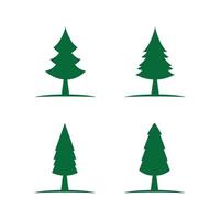 Pine tree illustration vector flat design template