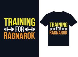 Training for Ragnarok illustrations for print-ready T-Shirts design. vector