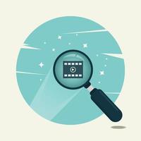Magnifying glass with video icon design vector illustration