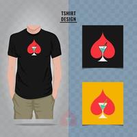 Martini rummy t shirt design vector illustration