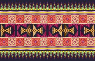 patrones sin fisuras tribales ikat. étnico azteca tela alfombra mandala ornamento nativo boho chevron textil. tradicional oriental geométrico. fondo de bordado abstracto. vector