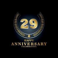 Template emblem 29th years old luxurious anniversary with a frame in the form of laurel branches and the number . anniversary royal logo. Vector illustration Design