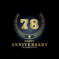 Template emblem 78th years old luxurious anniversary with a frame in the form of laurel branches and the number . anniversary royal logo. Vector illustration Design