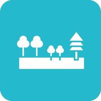Forest Glyph Round Corner Background Icon vector
