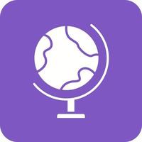 Globe Glyph Round Corner Background Icon vector