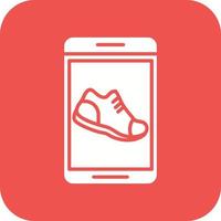 Exercise Shoes Glyph Round Corner Background Icon vector