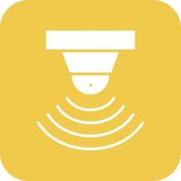 Motion Sensor Glyph Round Corner Background Icon vector