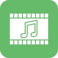 Soundtrack Glyph Round Corner Background Icon vector