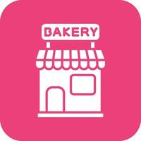 Bakery Shop Glyph Round Corner Background Icon vector