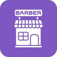 Barber Shop Glyph Round Corner Background Icon vector