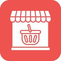 Groceries Store Glyph Round Corner Background Icon vector