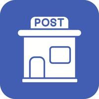 Post Office Glyph Round Corner Background Icon vector