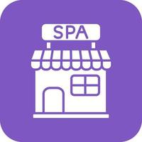 Spa Center Glyph Round Corner Background Icon vector