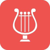 Lyre Glyph Round Corner Background Icon vector