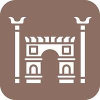 Persepolis Glyph Round Corner Background Icon vector