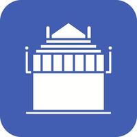 Halicarnassus Mausoleum Glyph Round Corner Background Icon vector