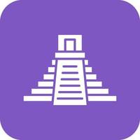 Mesoamerican Glyph Round Corner Background Icon vector