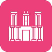 Petra Glyph Round Corner Background Icon vector