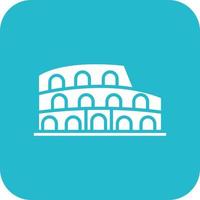 Colosseum Glyph Round Corner Background Icon vector