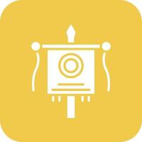 Vexillum Glyph Round Corner Background Icon vector