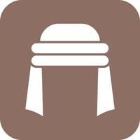 Shemagh Glyph Round Corner Background Icon vector