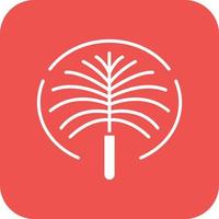 Palm Jumeirah Glyph Round Corner Background Icon vector