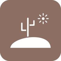 Desert Glyph Round Corner Background Icon vector