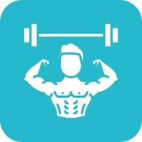 Weight Lifting Person Glyph Round Corner Background Icon vector