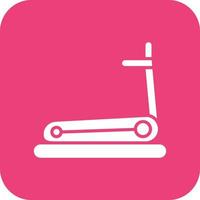 Treadmill Glyph Round Corner Background Icon vector