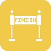 Race Finish Glyph Round Corner Background Icon vector