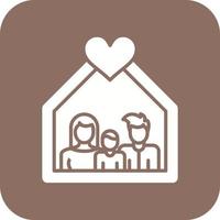 Family Home Glyph Round Corner Background Icon vector