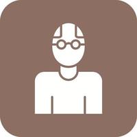 Old Man Glyph Round Corner Background Icon vector